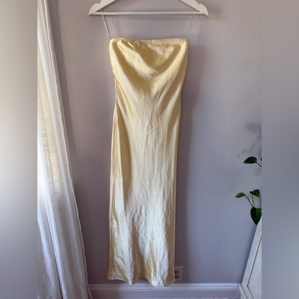 SNDYS Angelina Neck Tie Maxi Dress in Butter - Picture 2 of 5